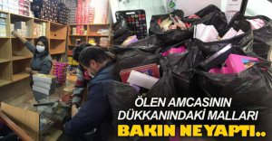 ÖLEN AMCASININ MALLARINI BAKIN NE YAPTI