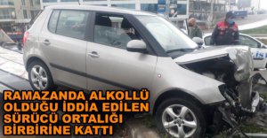 ÖNCE ARAÇLARA SONRA TABELALARA ÇARPARAK DURDU