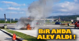 PARK HALİNDE ALEV ALDI