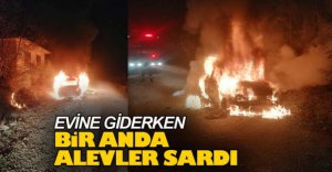 SEYİR HALİNDEKİ OTOMOBİL ALEV ALDI