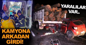 TOMRUK YÜKLÜ KAMYONA ÇARPTI !