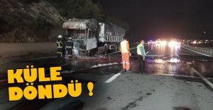 TOPRAK YÜKLÜ TIR KÜLE DÖNDÜ