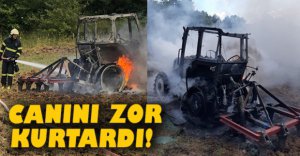 TRAKTÖRÜ ALEVLER SARDI