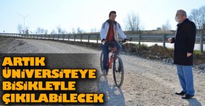 ÜNİVERSİTEYE BİSİKLET YOLU YAPILIYOR