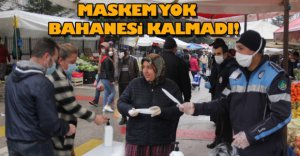 BOLU'DA VATANDAŞA MASKE DAĞITILDI