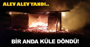 YAYLA EVİ ALEV ALEV YANDI