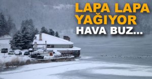 ABANT YİNE KARLA KAPLANDI