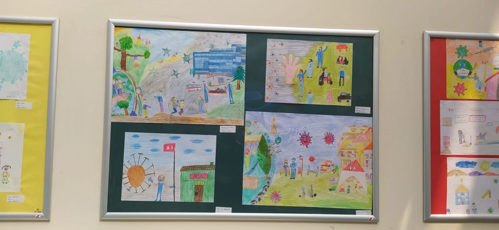 ÇOCUKLAR HASTANENİN DUVARLARINI SÜSLEDİ