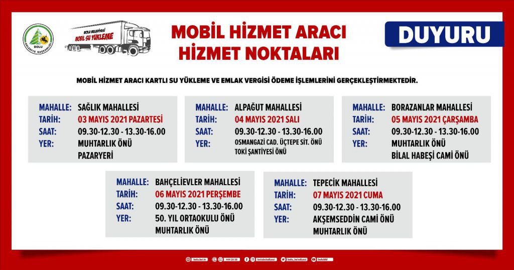 MOBİL HİZMET ARACI YENİDEN SOKAKLARDA