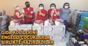 GIDA KOLİLERİNİ ENGELLİ ÇOCUKLARLA HAZIRLADILAR