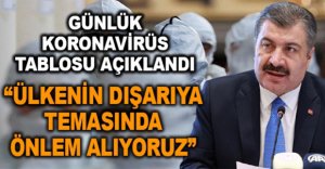 GÜNLÜK KORONAVİRÜS TABLOSU AÇIKLANDI