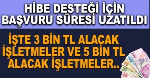 HİBE DESTEĞİ BAŞVURU SÜRESİ UZATILDI