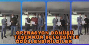 HAKKARİ’DEN DÖNEN UMKE EKİBİNE TEŞEKKÜR BELGESİ