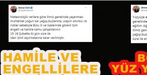 KAR NEDENİYLE YÜZ YÜZE EĞİTİM ERTELENDİ