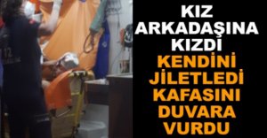KENDİNİ JİLETLEDİ, KAFASINI DUVARA VURDU