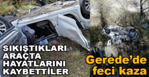 OTOMOBİL DERE YATAĞINA UÇTU