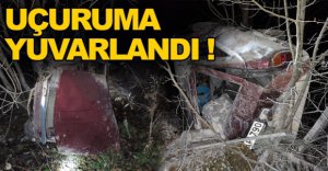 OTOMOBİL UÇURUMA YUVARLANDI