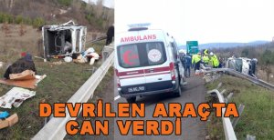 OTOYOLDA DEVRİLEN ARAÇTA YAŞAMINI YİTİRDİ