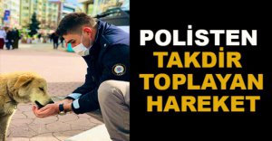 POLİSLER SOKAK HAYVANLARINI YALNIZ BIRAKMIYOR