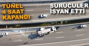TIR DEVRİLDİ, ULAŞIM 4 SAAT KAPANDI