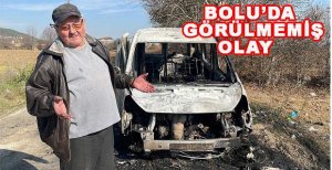 YANAN ATEŞİN YANINA ÇEKTİĞİ ARACI KÜLE DÖNDÜ