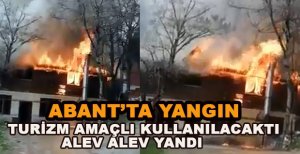 ABANT’TA ORMAN İÇİNDEKİ EV ALEV ALEV YANDI