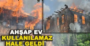 AHŞAP EV KULLANILAMAZ HALE GELDİ