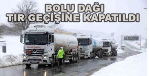 BOLU DAĞINDA YOĞUN KAR YAĞIŞI ULAŞIMI AKSATIYOR