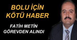BOLU İÇİN KÖTÜ HABER