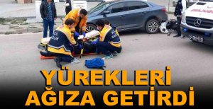 BOLU'DA MOTOSİKLET SÜRÜCÜSÜ YÜREKLERİ AĞIZA GETİRDİ