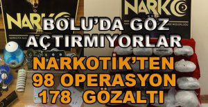 BOLU'DA NARKOTİKTEN 98 OPERASYON