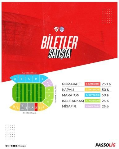 BOLUSPOR-TUZLASPOR MAÇI BİLETLERİ SATIŞTA