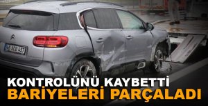 KONTROLDEN ÇIKAN LÜKS CİP BARİYERLERİ PARÇALADI
