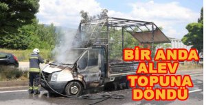 KÜLE DÖNEN KAMYONETTE YAŞANAN PATLAMALAR KORKUTTU