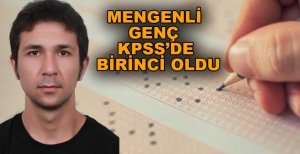 MENGENLİ GENÇ, KPSS'DE 1'İNCİ OLDU