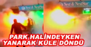 PARK HALİNDEYKEN YANARAK KÜLE DÖNDÜ