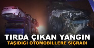YANGIN, TAŞIDIĞI OTOMOBİLE SIÇRADI