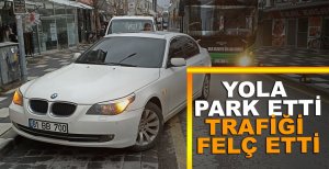 YOLA PARK ETTİ, TRAFİĞİ FELÇ ETTİ