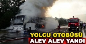 YOLCU OTOBÜSÜ ALEV ALEV YANDI