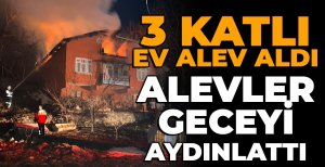 3 KATLI EV ALEVLERE TESLİM OLDU...