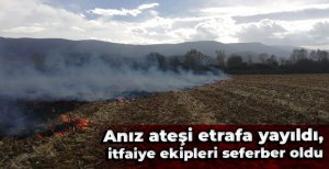 ANIZ ATEŞİ ETRAFA YAYILDI, İTFAİYE EKİPLERİ SEFERBER OLDU