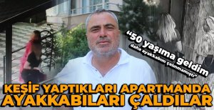 BOLU'DA 2 KADIN KEŞİF YAPTIĞI APARTMANDAN AYAKKABI ÇALDI