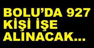 BOLU'DA 927 KİŞİ İŞE ALINACAK