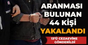 BOLU'DA ARANMASI BULUNAN 44 KİŞİ YAKALANDI:13'Ü CEZAEVİNE GÖNDERİLDİ
