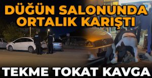 BOLU'DA HAREKETLİ GECE... DÜĞÜN SALONUNDA ORTALIK KARIŞTI...
