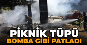 BOLU'DA KARAVANDA PİKNİK TÜPÜ BOMBA GİBİ PATLADI...