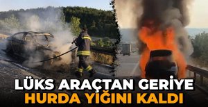 BOLU'DA LÜKS ARAÇTAN GERİYE HURDA YIĞINI KALDI...