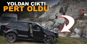 BOLU'DA OTOMOBİL YOLDAN ÇIKTI: 1 YARALI