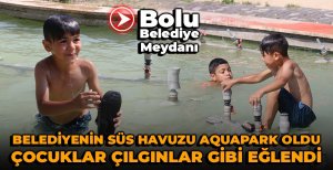BOLU'DA SÜS HAVUZU AQUAPARK OLDU, ÇOCUKLAR ÇILGINLAR GİBİ EĞLENDİ