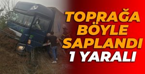 BOLU'DA TIR TOPRAĞA SAPLANDI: 1 YARALI
